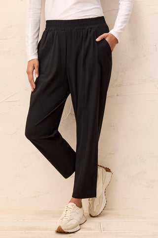High Performance Stretch 25" Technical Pull-On Pants-Black