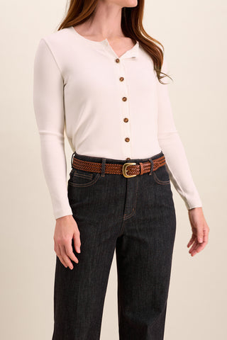 SAVANNAH - Hand-Braided Woven Leather Belt-Brown