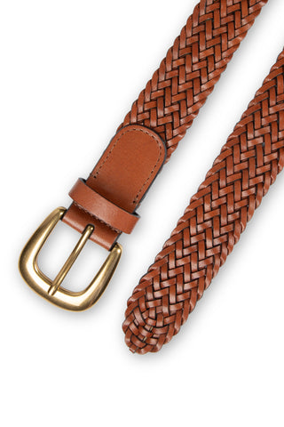 SAVANNAH - Hand-Braided Woven Leather Belt-Brown