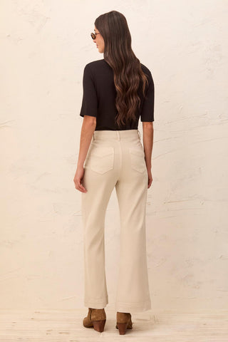 Comfort Stretch Fly Front Wide Leg Pants-Canvas