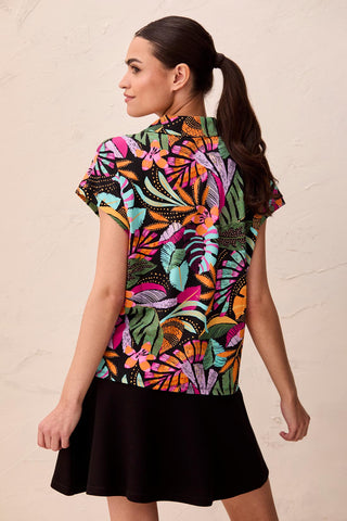UPF 50+ High Performance Dolman Zip-Front Sport Top-Tropical