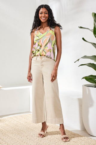 Comfort Stretch High Rise Palazzo Pants-Canvas
