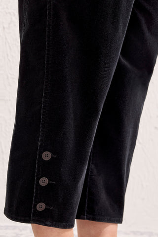 Taille Inclusive Pantalon À Braguette Et Fente Boutonnée-Noir