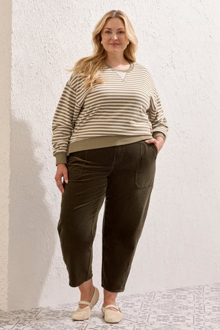 Size Inclusive Fly-Front Ankle Pants With Button Vent-Basil