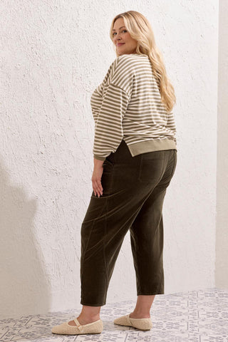 Size Inclusive Fly-Front Ankle Pants With Button Vent-Basil