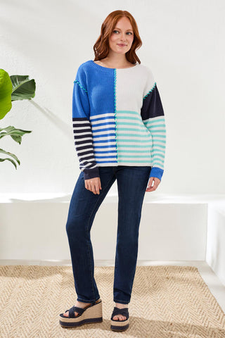 Pull À Motif Rayé Avec Encolure Bateau-Rivage