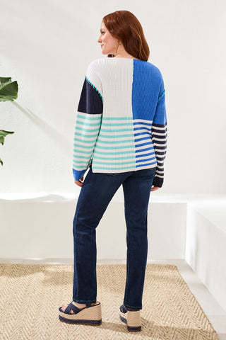 Pull À Motif Rayé Avec Encolure Bateau-Rivage