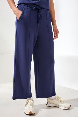 Techno Lux Scuba Pants with Waistband-Jet blue