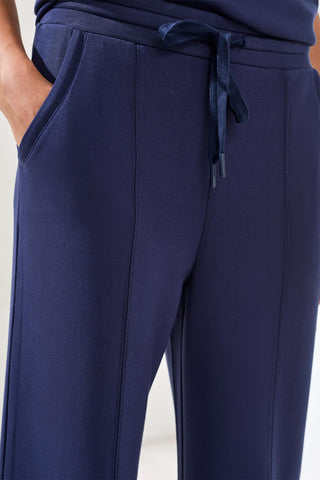 Techno Lux Scuba Pants with Waistband-Jet blue
