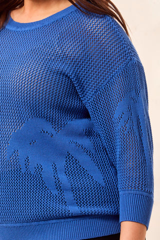 Size Inclusive 3/4 Sleeve Cotton Sweater-Turkishsea