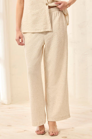 Textured Wide Leg Ankle Pant-Canvas