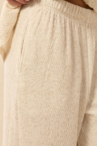 Textured Wide Leg Ankle Pant-Canvas