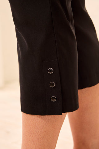 Size Inclusive Flatten It® Slim Leg Capris With Snap Vents-Black