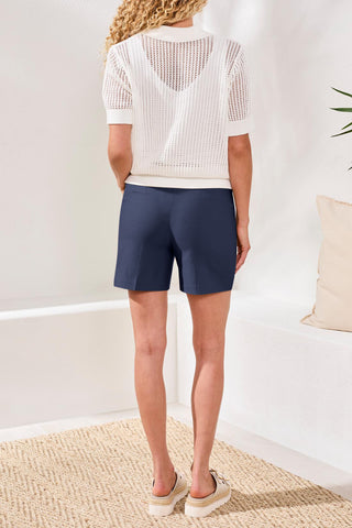 Flatten It® Button-Front Pull-On Shorts-Jet blue