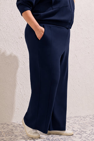 Size Inclusive TECHNO LUX Pull-On Elasticated Joggers-Jet blue