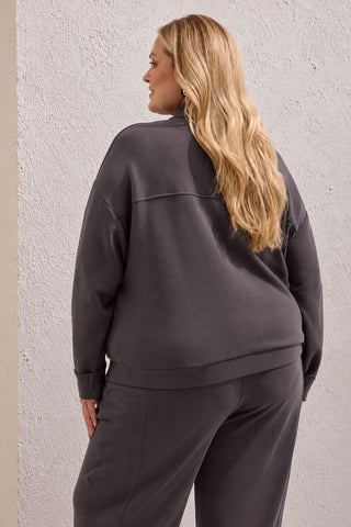 Taille Inclusive Cardigan À Col Montant Et Poches-Tornade