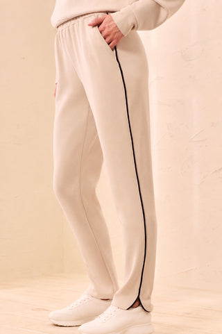 TECHNO LUX Jogger Pants With Contrast Piping And U-Hem-Sanddune