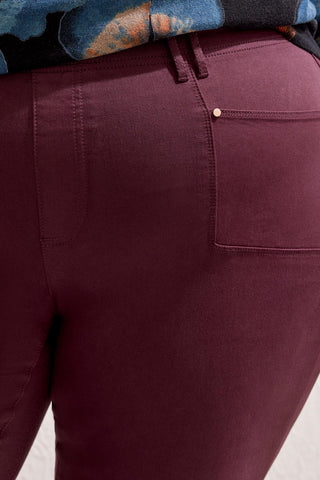 Size Inclusive Comfort Stretch Pull-On Straight Leg Ankle Pants-Fudge