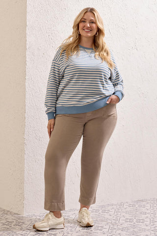 Size Inclusive Comfort Stretch Pull-On Straight Leg Ankle Pants-Fossil