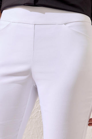 Year Round Basics Flatten It® Tummy Control Pull-On Ankle Pants-White