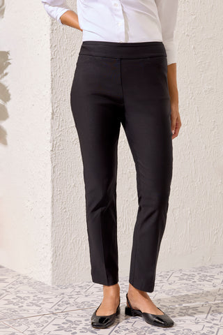 Year Round Basics Flatten It® Tummy Control Pull-On Ankle Pants-Black