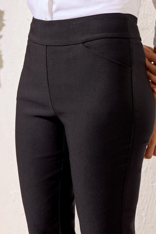 Year Round Basics Flatten It® Tummy Control Pull-On Ankle Pants-Black