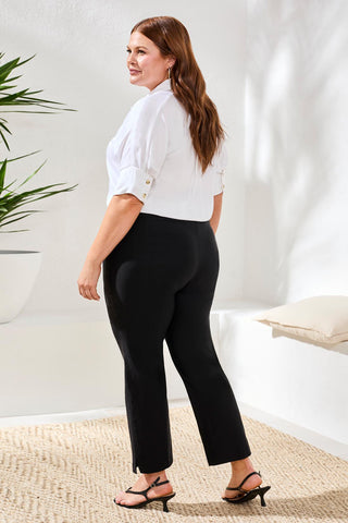 Size Inclusive Year Round Basics Flatten It® Tummy Control Ankle Pants-Black