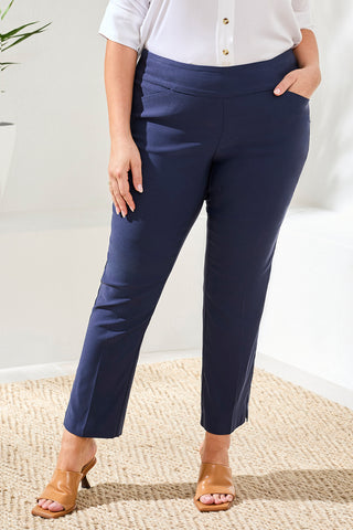 Size Inclusive Year Round Basics Flatten It® Tummy Control Ankle Pants-Jet blue