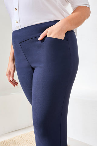 Size Inclusive Year Round Basics Flatten It® Tummy Control Ankle Pants-Jet blue