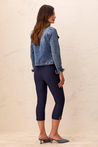 Year Round Basics Flatten It® Slimming Capris-Deepblue