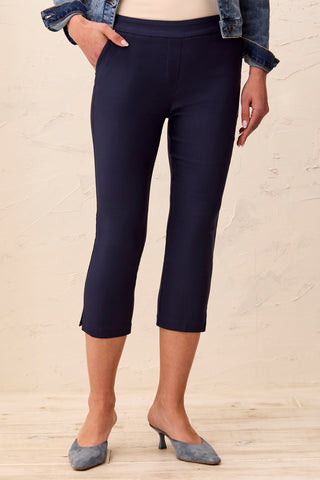 Year Round Basics Flatten It® Slimming Capris-Deepblue