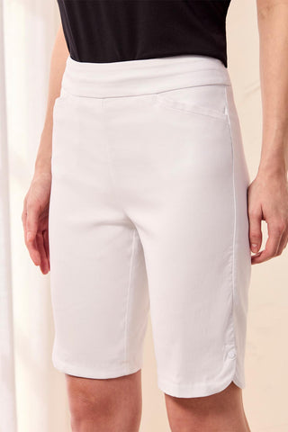 Year Round Basics Flatten It® Tummy Control Pull-On Shorts-White
