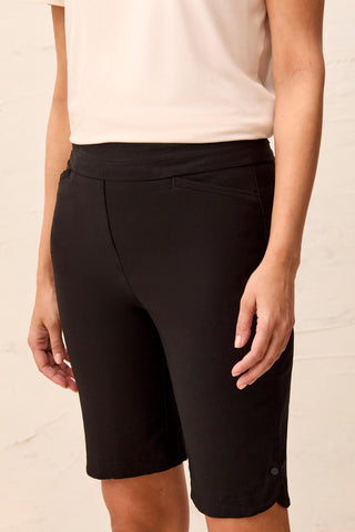 Year Round Basics Flatten It® Tummy Control Pull-On Shorts-Black