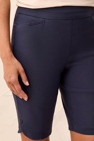 Year Round Basics Flatten It® Tummy Control Pull-On Shorts-Jet blue