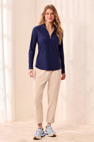 UPF 50+ High Performance Quarter-Zip Long Sleeve Pullover-Dk.Navy
