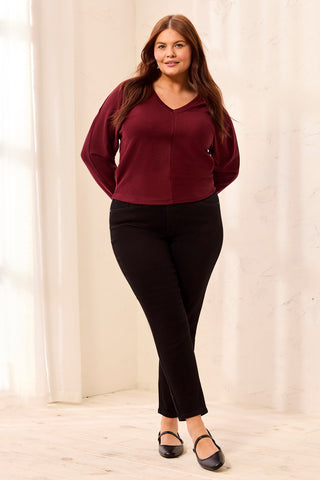 Size Inclusive Sophia Curvy Fit Ankle Jeans-Black