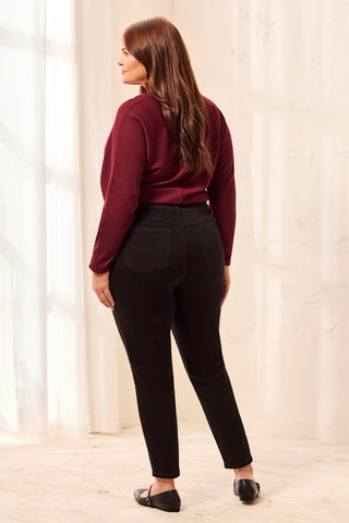 Size Inclusive Sophia Curvy Fit Ankle Jeans-Black