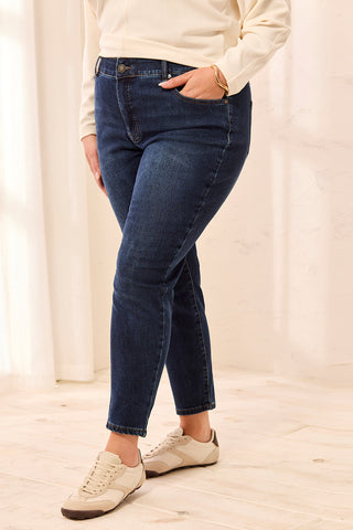 Sophia Curvy Fit Ankle Jeans-Deepocean