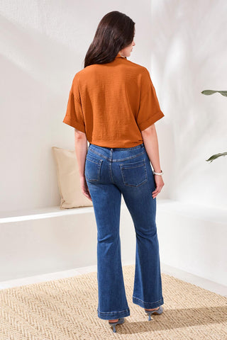 Audrey Boundless Stretch Denim Pull-On Wide Jeans-Fadedblue