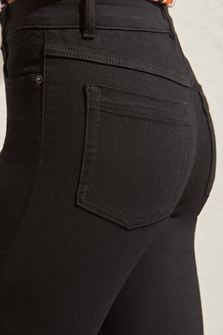Audrey Boundless Stretch Denim Straight Leg Crop Jeans-Black