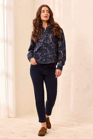 Audrey Boundless Stretch Straight Leg Denim Jeans-Darknight
