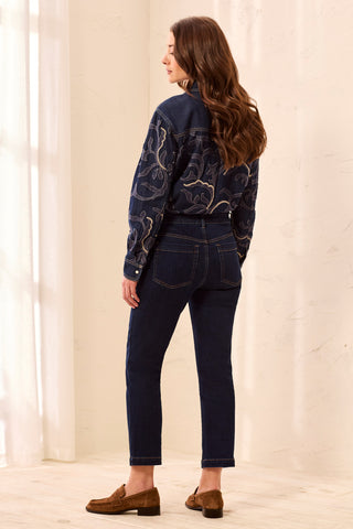 Audrey Boundless Stretch Straight Leg Denim Jeans-Darknight
