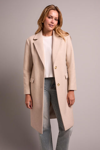 Ultra-Soft knit Coat With Removable Fooler Hoodie-Oatmeal