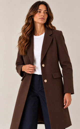 Ultra-Soft Car Coat with Removable Fooler Hoodie-Chocolate
