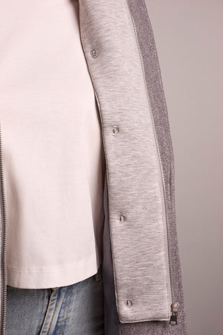 Trench-Coat À Capuchon-Mélange De Gris Pâle