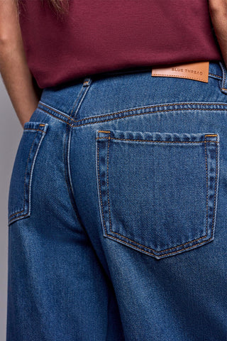 BLUE THREAD Drama Wide Leg Jenna Jeans-Blueaway