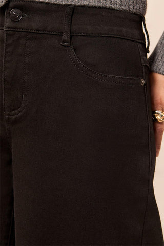 Audrey Boundless Stretch Crop Wide Leg Denim Jeans-Black