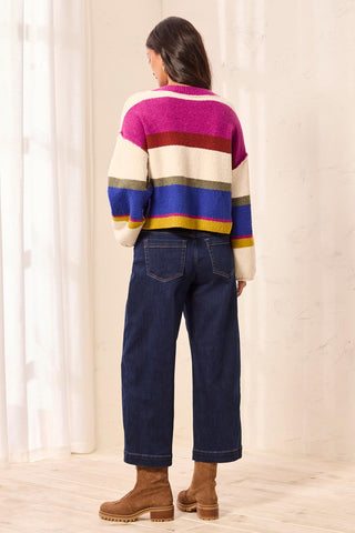 Audrey Boundless Stretch Crop Wide Leg Denim Jeans-Darknight