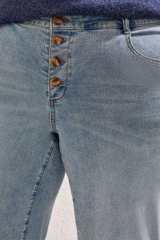 Size Inclusive Comfort Stretch Audrey Wide Leg Crop Denim Jeans-Skylight