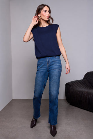 BLUE THREAD Padded Shoulder Muscle Tee-Nightfall